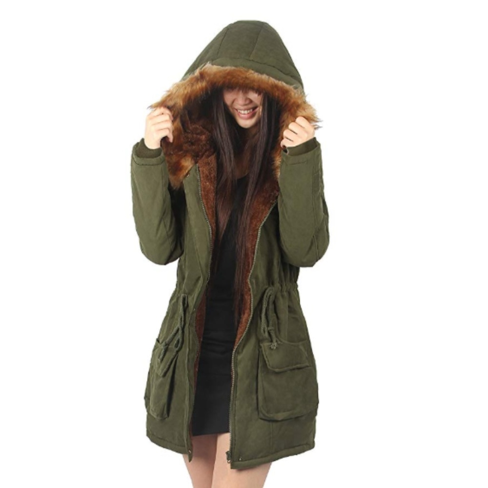 π₯Women's Hooded Parkas with Faux Fur Jacket - Picture 1 of 6